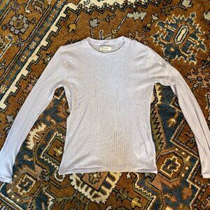Madewell Lavender Sheer Ribbed Top